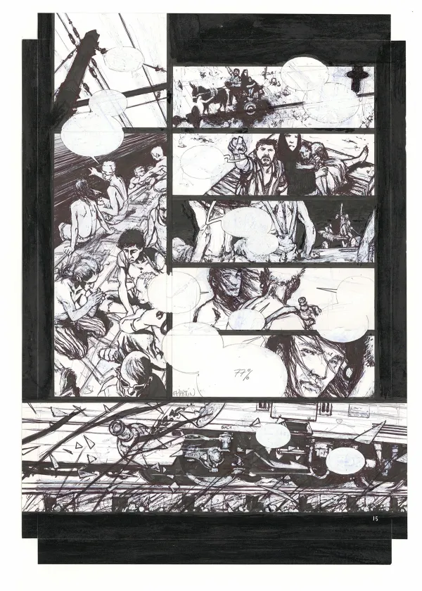 Black and white original page, Après la guerre, Volume 1, Freddy Martin