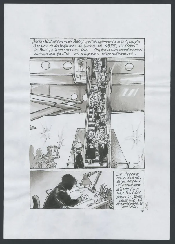 Black and white original page, Couleur de peau : miel, Tome 1 (T.1),  Jung