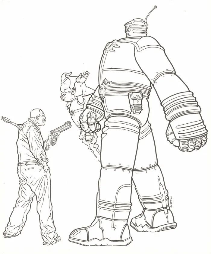 Illustration noir et blanc, Geof Darrow