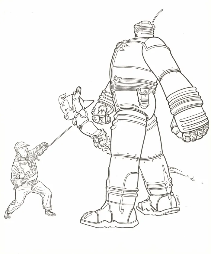 Black and white illustration, Geof Darrow