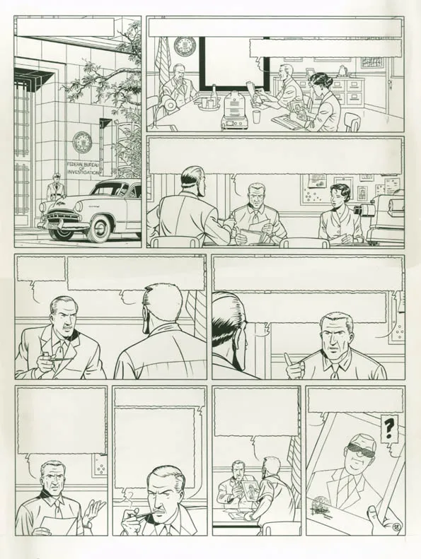 Planche noir et blanc, Blake et Mortimer, La Malédiction des trente deniers - Tome un (T.19), René Sterne