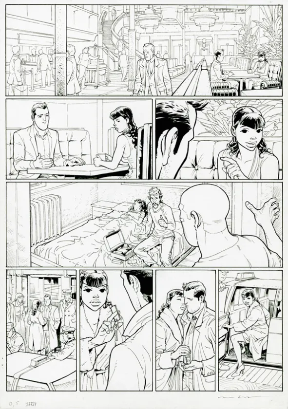 Black and white original page, Ken games, Feuille (T.2), Marcial Toledano