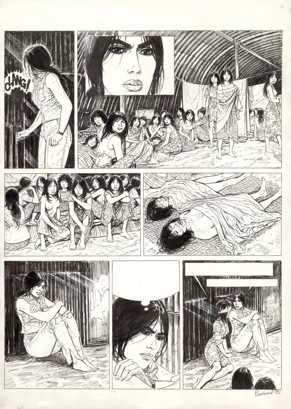 Black and white original page, El Nino, Le Paria de Célèbes (T.5), Boro Pavlovic