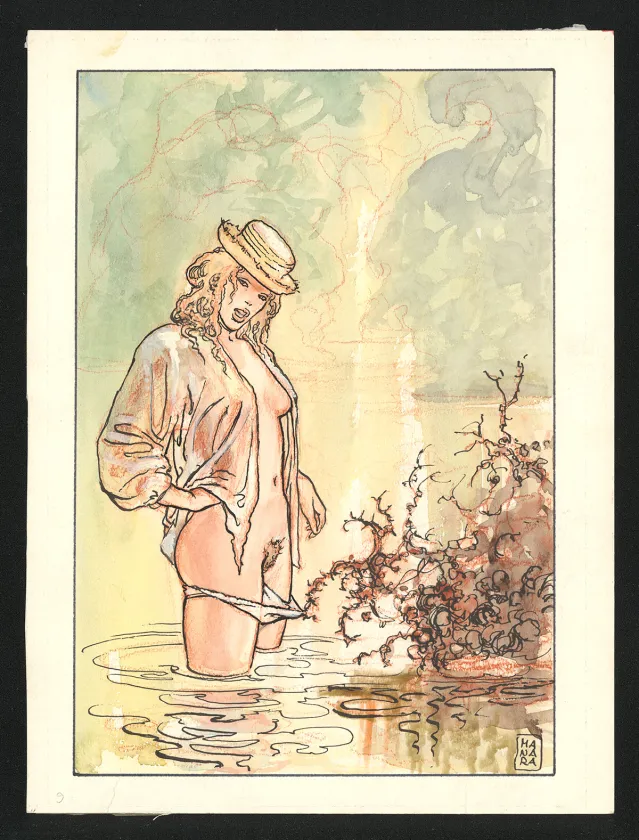 Colored illustration, Giuseppe Bergman, Milo Manara