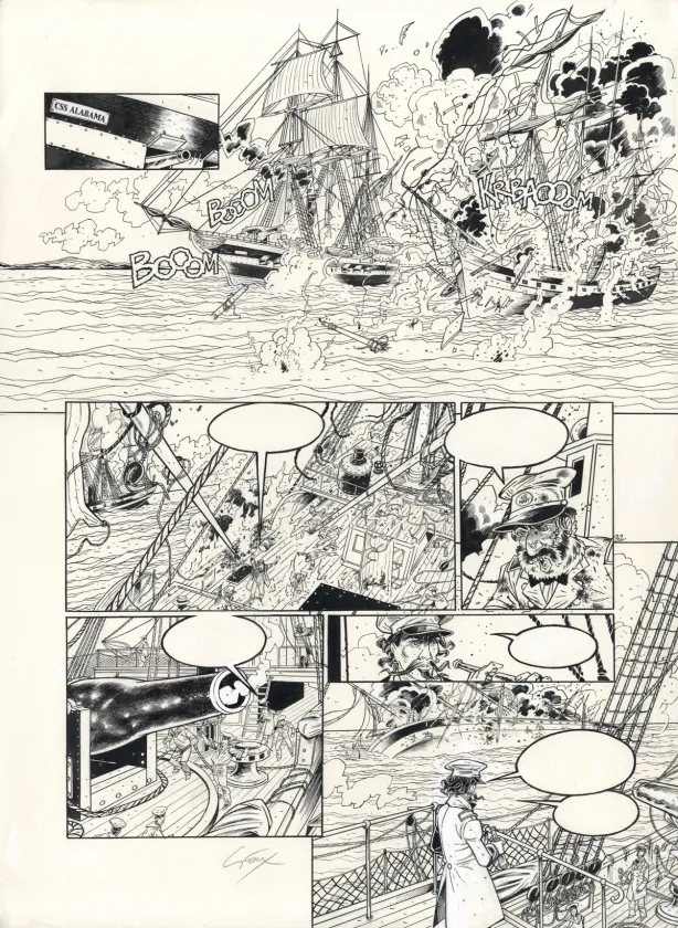 Planche noir et blanc, Hauteville House, USS Kearsarge (T.5), Thierry Gioux