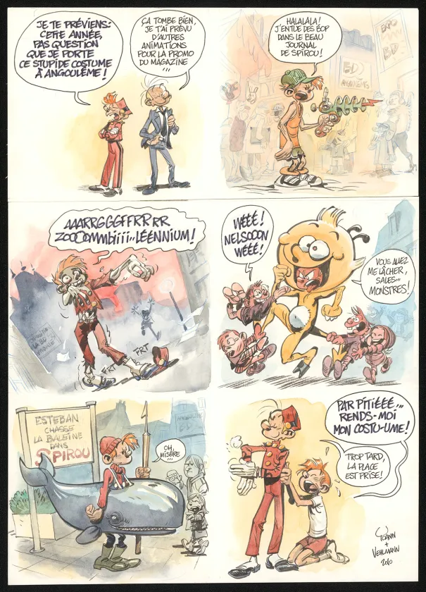 Colored original page, Spirou et Fantasio,  Yoann