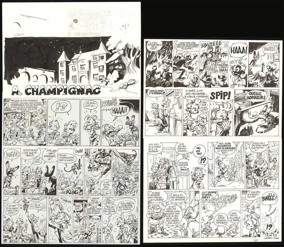 Black and white original page, Spirou et Fantasio,  Yoann