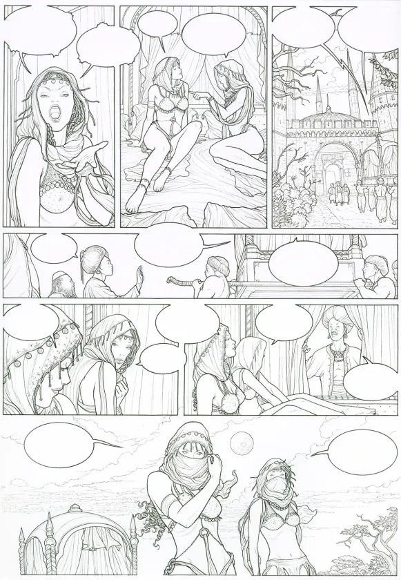 Planche noir et blanc, Succubes, Roxelane (T.2), Adriano De Vincentiis