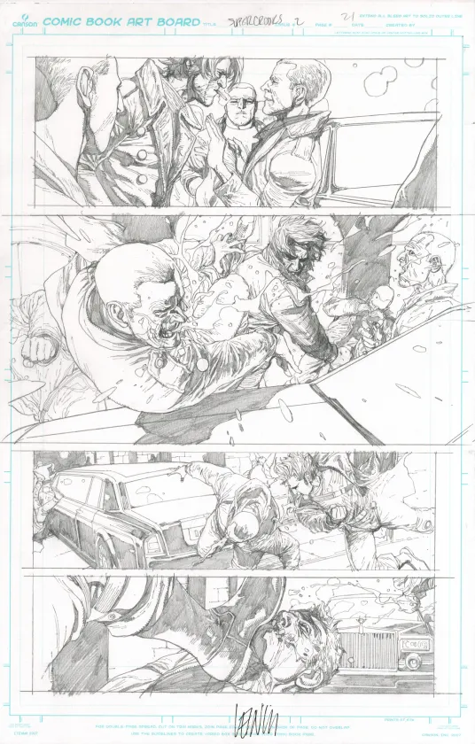Planche noir et blanc, Super Croocks, Issue 02 (T.2), Leinil Yu