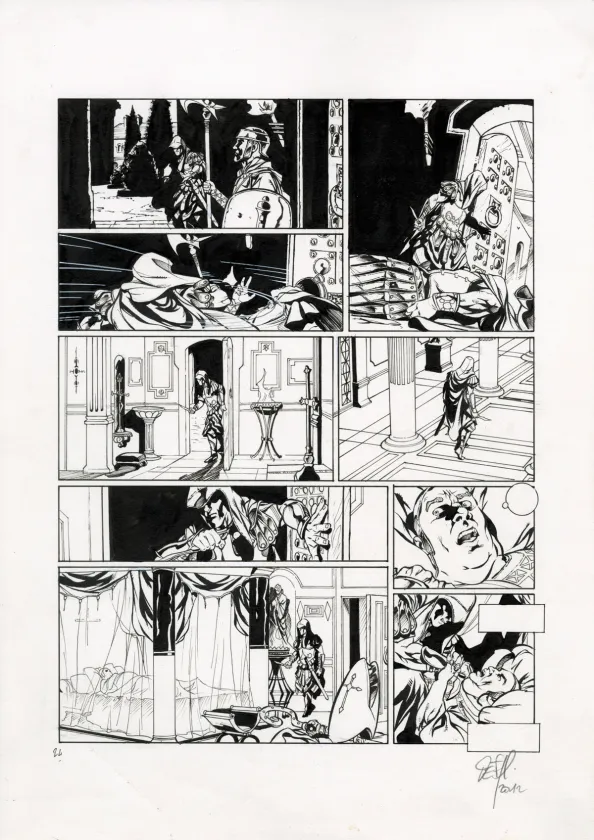 Black and white original page, Assassin's Creed, Aquilus (T.2), Djillali Defali