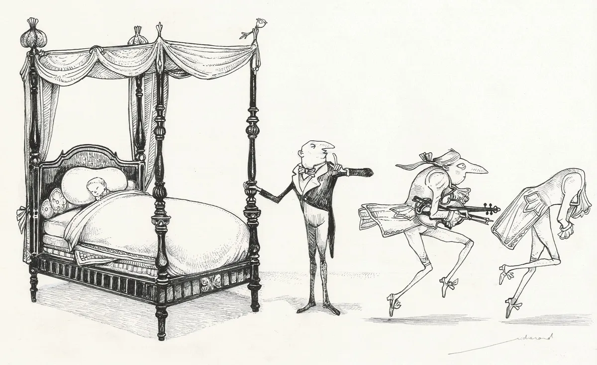 Illustration noir et blanc, L'Étrange Réveillon, Lionel Richerand