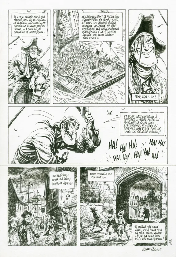 Planche noir et blanc, À bord de l’Étoile Matutine,  Riff Reb's