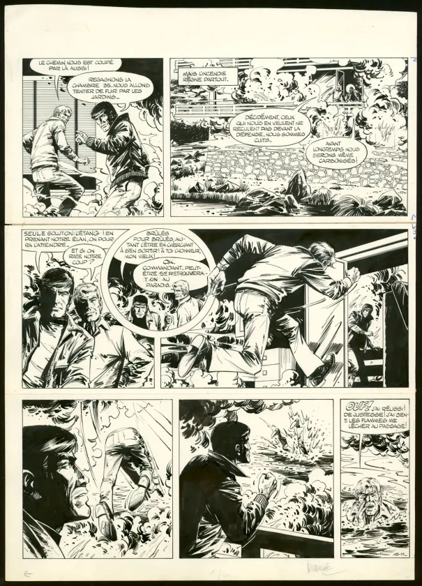 Planche noir et blanc, Bob Morane, L'Œil du samouraï (T.17), William Vance