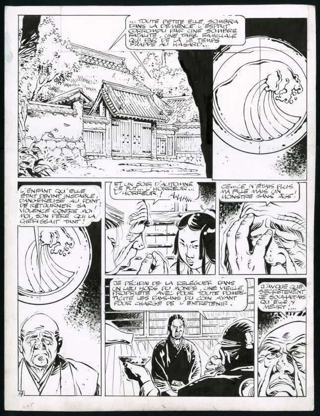 Black and white original page, Kogaratsu, La Stratégie des phalènes (T.9), Marc Michetz