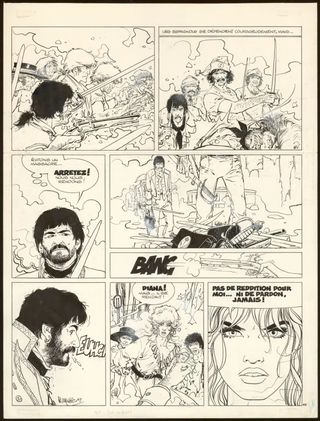 Planche noir et blanc, Bruce J. Hawker, Tout ou rien (T.5), William Vance