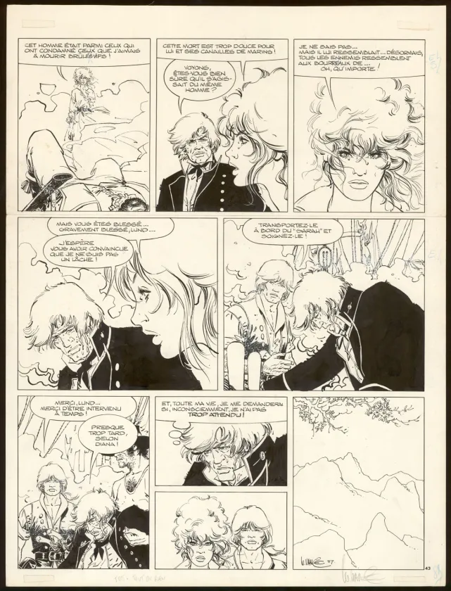 Black and white original page, Bruce J. Hawker, Tout ou rien (T.5), William Vance