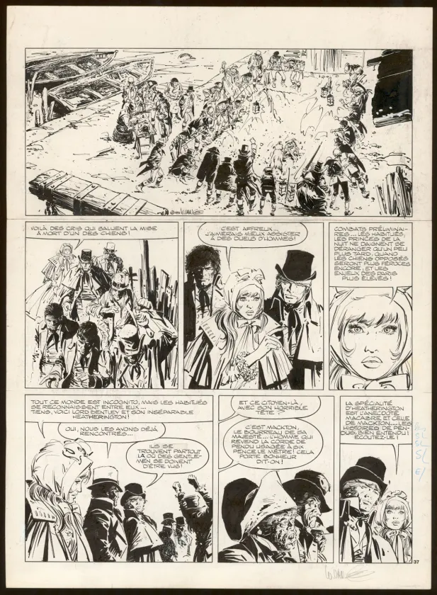 Black and white original page, Bruce J. Hawker, Les Bourreaux de la nuit (T.6), William Vance
