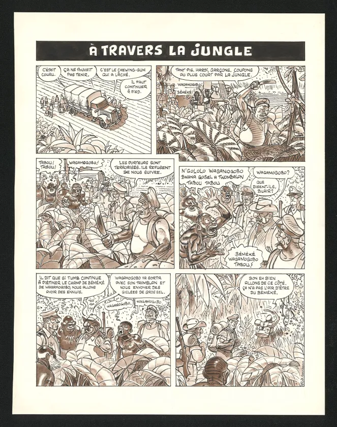 Planche noir et blanc, Voyage au bout de la lune, Daniel Goossens