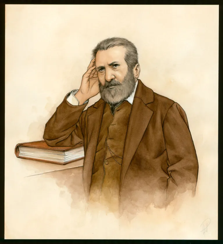 Illustration couleur, Victor Hugo, aux Frontières de l'Exil, Laurent Paturaud