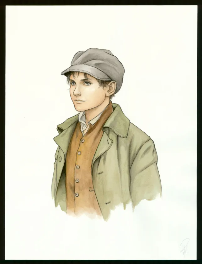 Colored illustration, Victor Hugo, aux Frontières de l'Exil, Laurent Paturaud