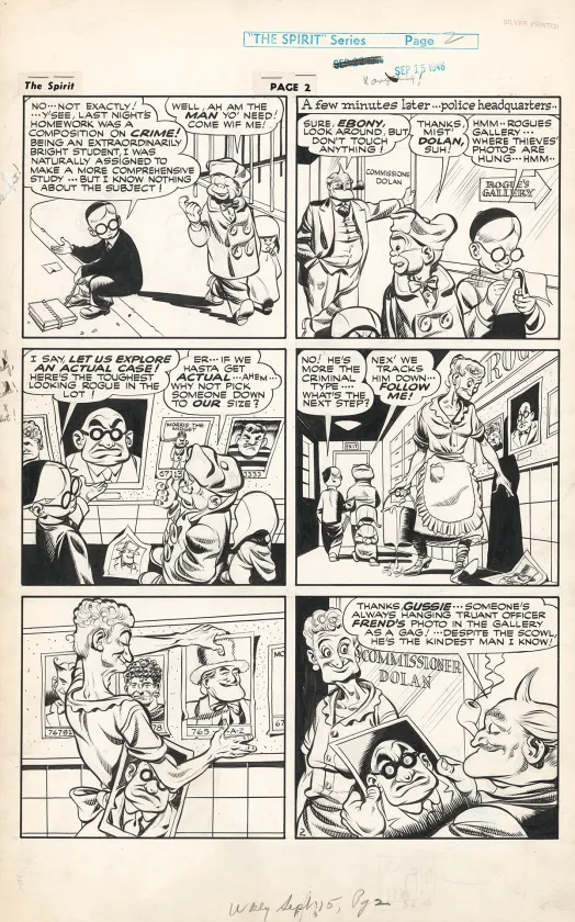 Black and white original page, Le Spirit, Will Eisner