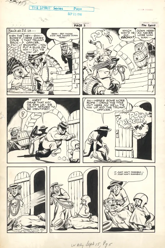 Planche noir et blanc, Le Spirit, Will Eisner