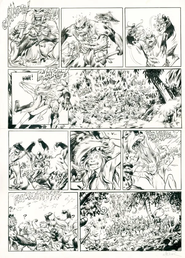 Black and white original page, Trolls de Troy, Les Prisonniers du Darshan (I) (T.9), Jean-Louis Mourier