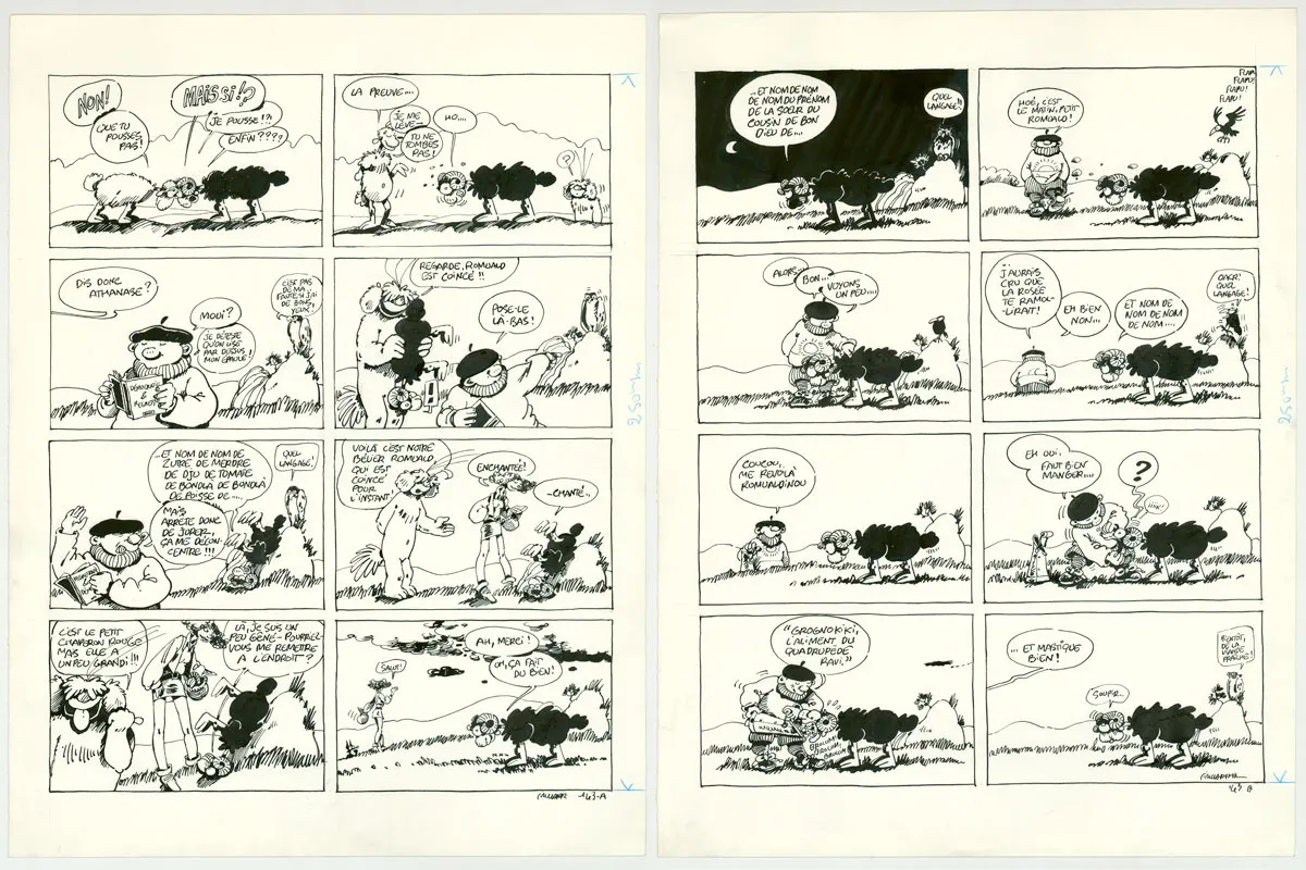 Black and white original page, Le Génie des alpages , Dans les nuages (T.8),  F'murr