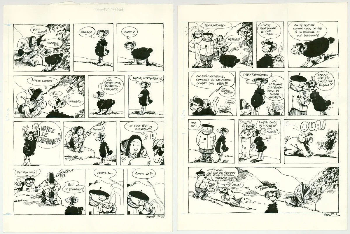 Black and white original page, Le Génie des alpages , Tonnerre et mille saborts (T.7),  F'murr