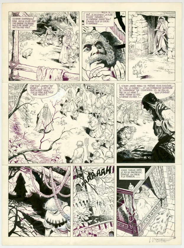 Black and white original page, Balade au bout du monde, Le Bâtard (T.3), Laurent Vicomte
