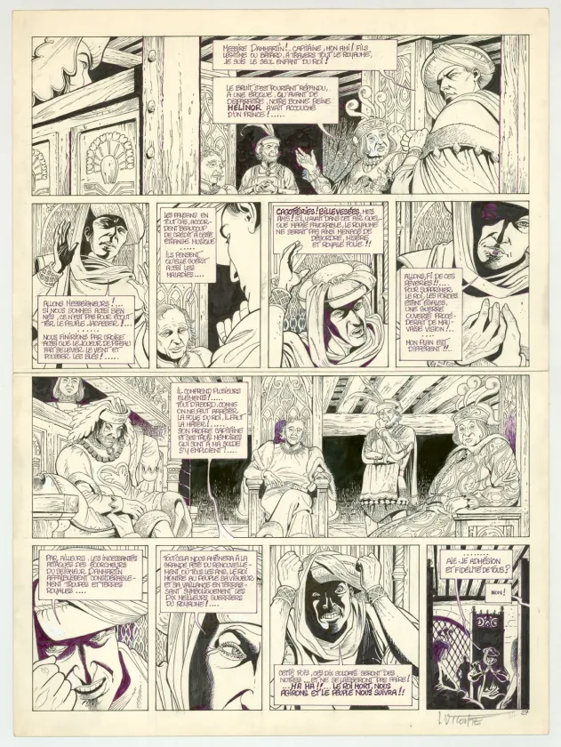 Black and white original page, Balade au bout du monde, Le Bâtard (T.3), Laurent Vicomte