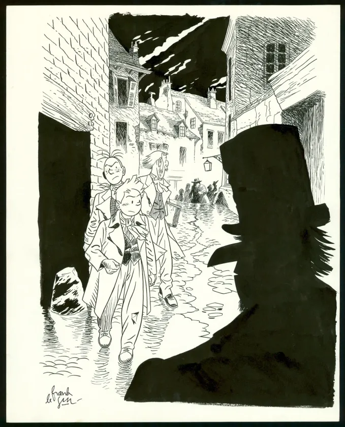Projet de couverture, Une Aventure de Spirou et Fantasio, Les Marais du temps (T.2), Frank Le Gall