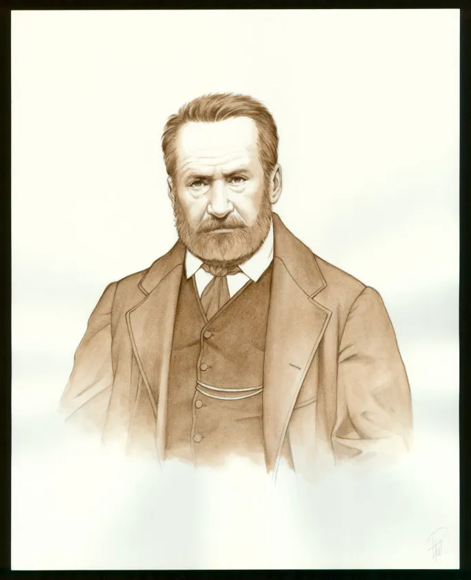 Illustration couleur, Victor Hugo, aux Frontières de l'Exil, Laurent Paturaud