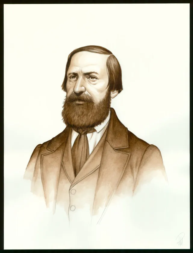 Illustration couleur, Victor Hugo, aux Frontières de l'Exil, Laurent Paturaud