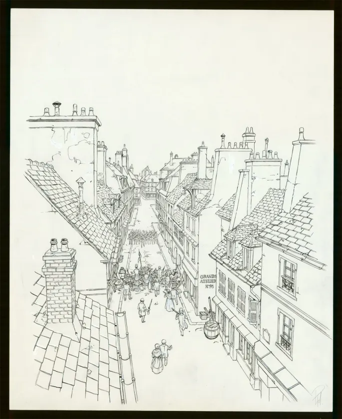 Illustration noir et blanc, Victor Hugo, aux Frontières de l'Exil, Laurent Paturaud