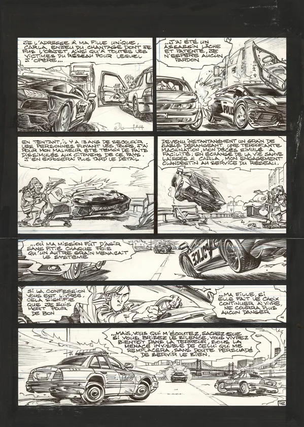 Black and white original page, Soda, Résurrection (T.13),  Dan