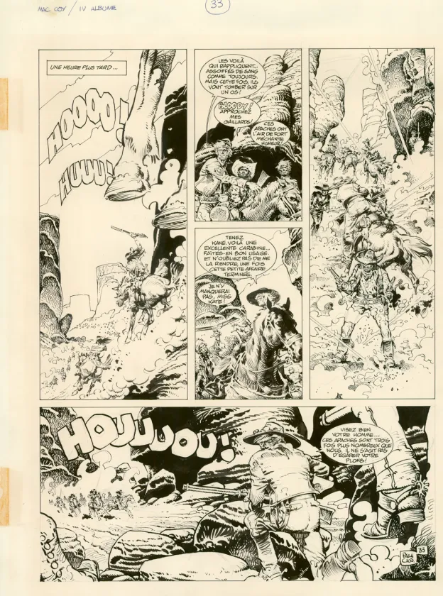 Black and white original page, Mac Coy, Le Triomphe de Mac Coy (T.4), Antonio Hernandez Palacios