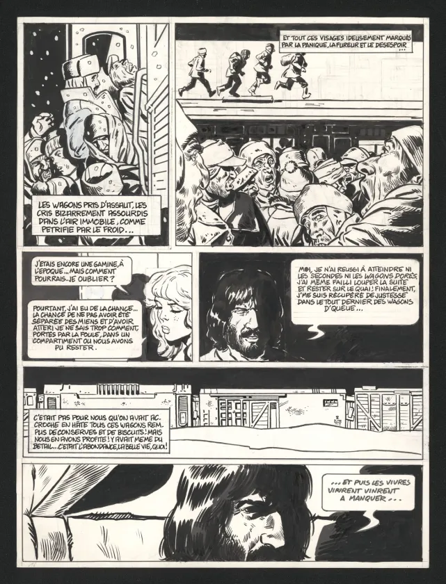Black and white original page, Le Transperceneige - Snowpiercer, Le Transperceneige - Snowpiercer (T.1), Jean-Marc Rochette
