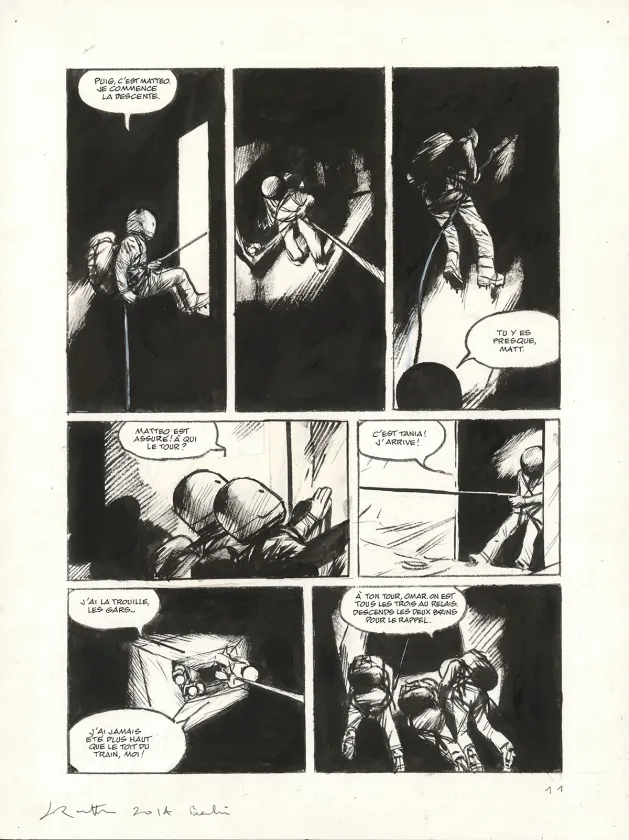 Black and white original page, Le Transperceneige - Snowpiercer, Terminus (T.4), Jean-Marc Rochette
