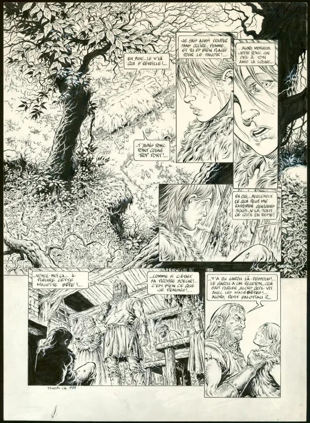 Black and white original page, Légende, L'Enfant loup (T.1), Yves Swolfs