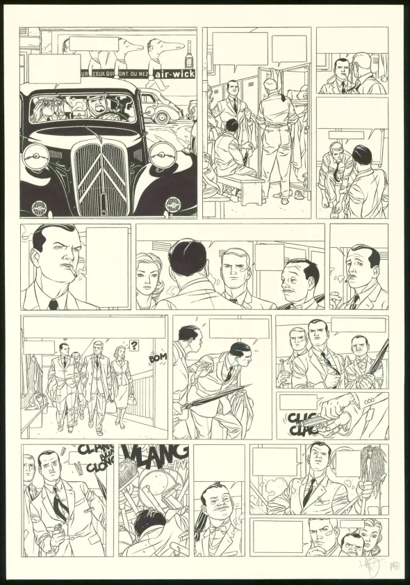 Black and white original page, Kaplan & Masson, Il faut sauver Hitler (T.2), Jean-Christophe Thibert