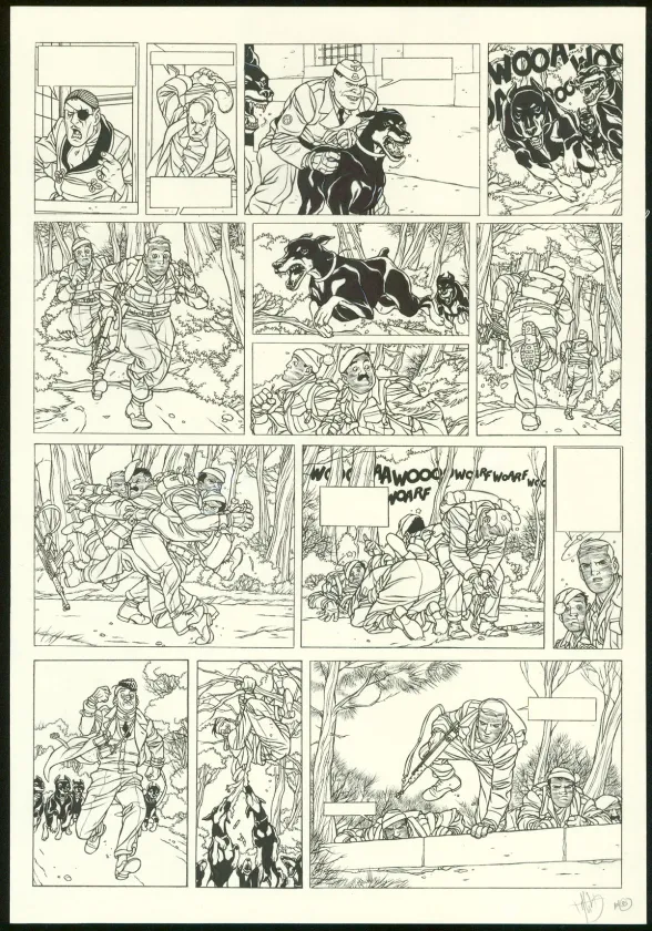 Black and white original page, Kaplan & Masson, Il faut sauver Hitler (T.2), Jean-Christophe Thibert