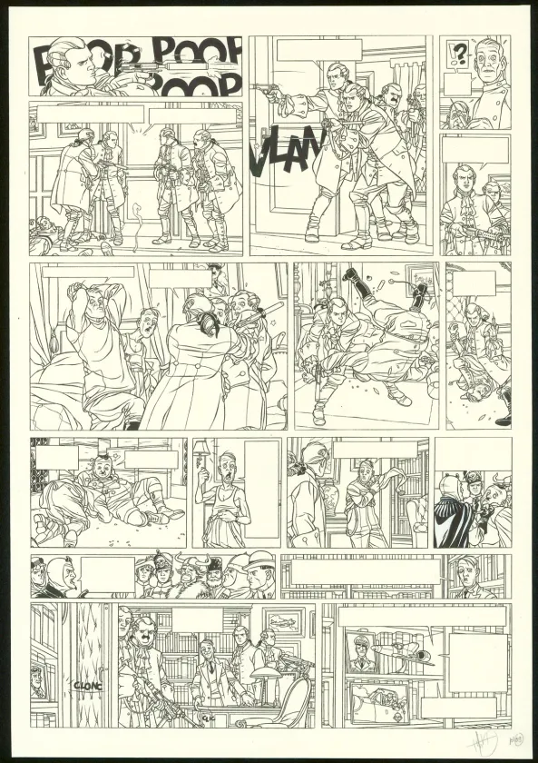 Planche noir et blanc, Kaplan & Masson, Il faut sauver Hitler (T.2), Jean-Christophe Thibert