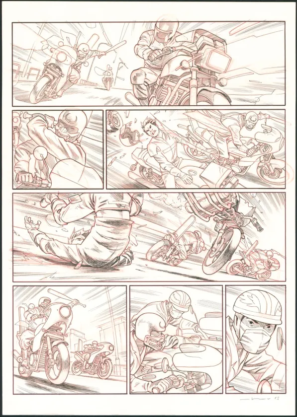 Planche noir et blanc, Tebori, Marcial Toledano