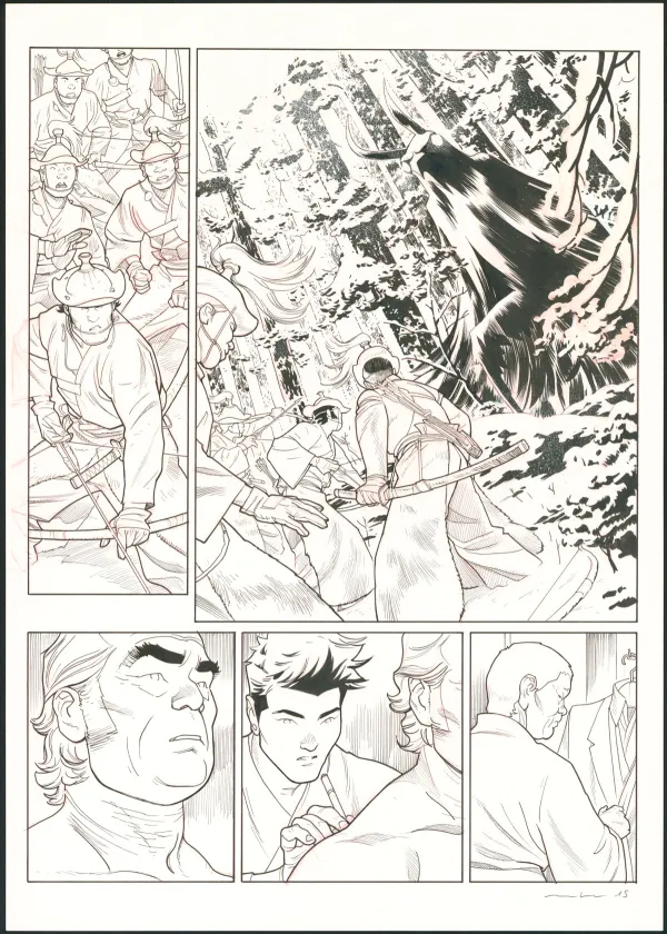 Planche noir et blanc, Tebori, Marcial Toledano