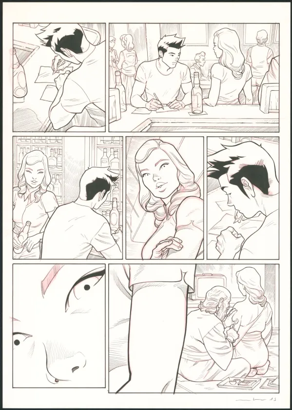 Planche noir et blanc, Tebori, Marcial Toledano