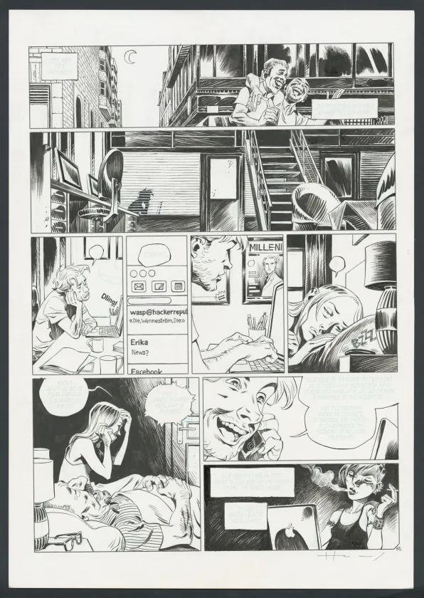 Black and white original page, Millenium, Josep Homs