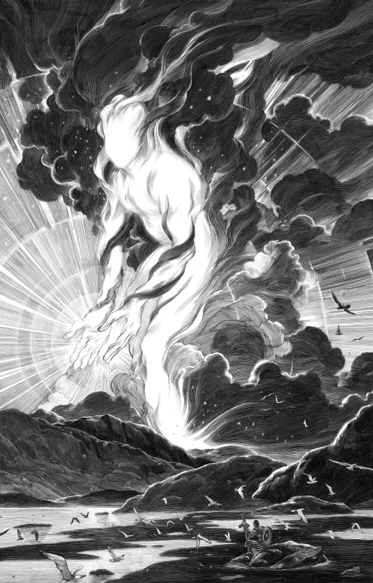 Black and white illustration, Nicolas Delort