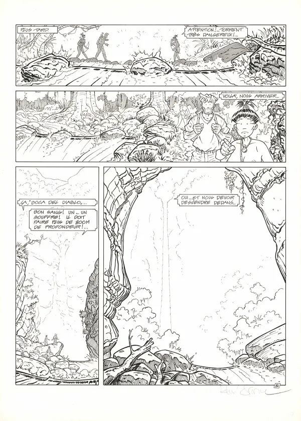 Planche noir et blanc, Adler, La Jungle rouge (T.7), René Sterne