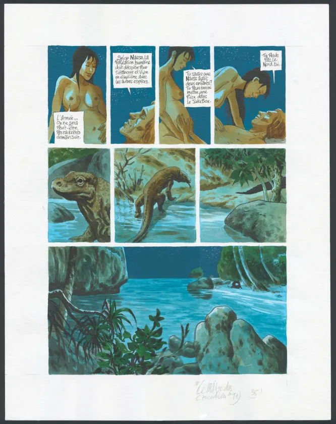 Planche couleur, Le Maître des Crocodiles , Jean Denis Pendanx